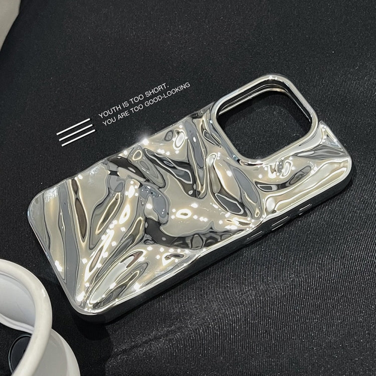 For iPhone 16 Pro Max Water Ripple Electroplating Paint TPU Phone Case(Bright Silver) - iPhone 16 Pro Max Cases by buy2fix | Online Shopping UK | buy2fix