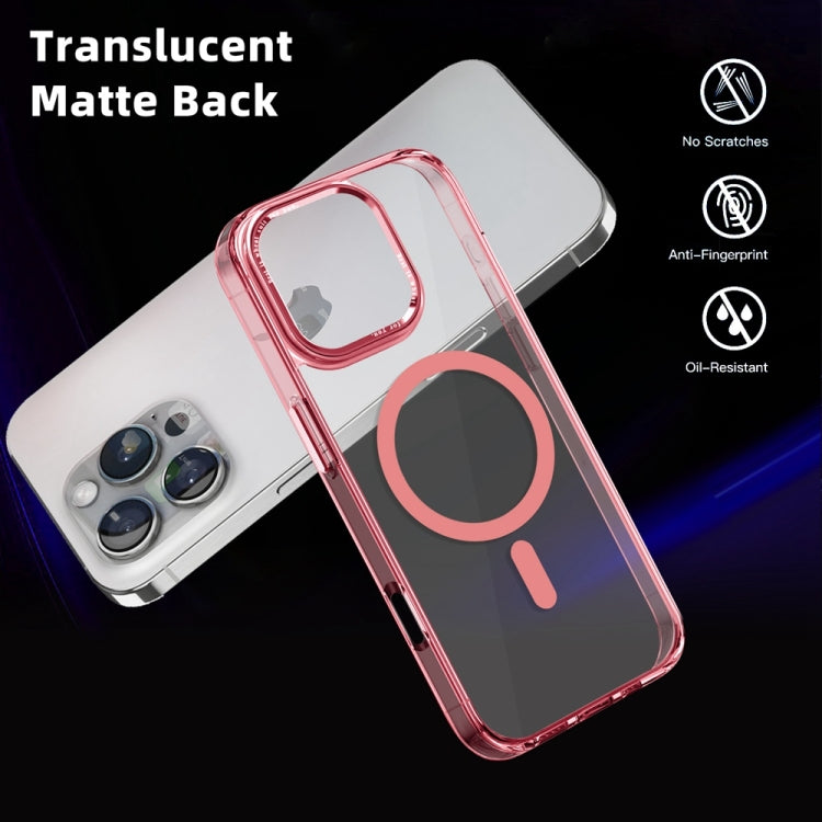 For iPhone 16 Pro Max Ice Color Magnetic Series Magsafe Magnetic PC Hybrid TPU Phone Case(Pink) - iPhone 16 Pro Max Cases by buy2fix | Online Shopping UK | buy2fix