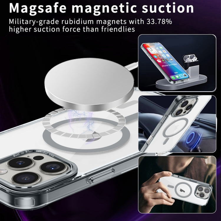 For iPhone 16 Pro Max Ice Color Magnetic Series Magsafe Magnetic PC Hybrid TPU Phone Case(Grey) - iPhone 16 Pro Max Cases by buy2fix | Online Shopping UK | buy2fix