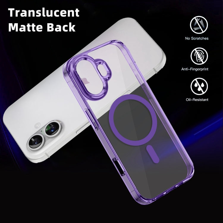 For iPhone 16 Plus Ice Color Magnetic Series Magsafe Magnetic PC Hybrid TPU Phone Case(Purple) - iPhone 16 Plus Cases by buy2fix | Online Shopping UK | buy2fix