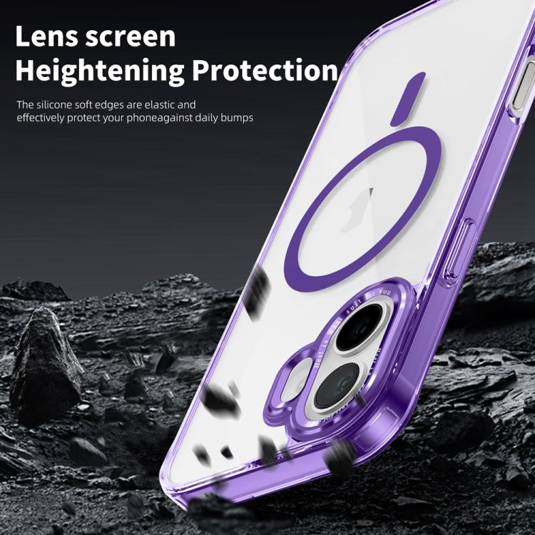 For iPhone 16 Ice Color Magnetic Series Magsafe Magnetic PC Hybrid TPU Phone Case(Purple) - iPhone 16 Cases by buy2fix | Online Shopping UK | buy2fix