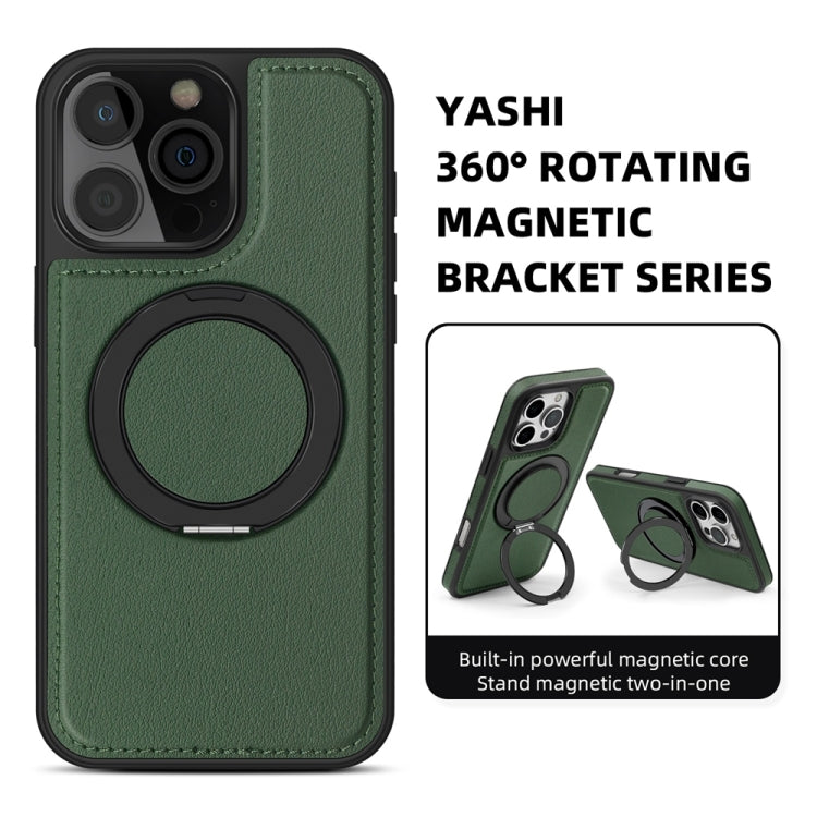 For iPhone 16 Plus Yashi 360 Degree Rotating MagSafe Holder Phone Case(Dark Green) - iPhone 16 Plus Cases by buy2fix | Online Shopping UK | buy2fix