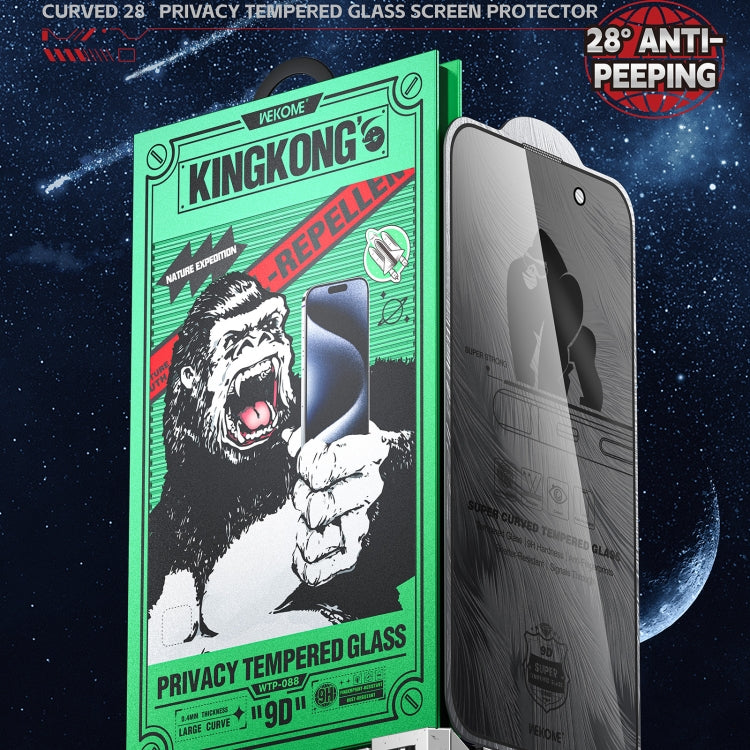 For iPhone 16 Plus / 15 Plus WK WTP-088 Space King Kong 9D Curved 28 Degree Privacy Tempered Glass Film - iPhone 16 Plus Tempered Glass by WK | Online Shopping UK | buy2fix