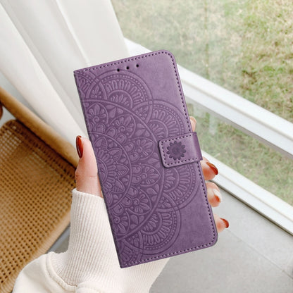 For Google Pixel 9 Pro XL Flower Embossed Leather Phone Case(Purple) - Google Cases by buy2fix | Online Shopping UK | buy2fix