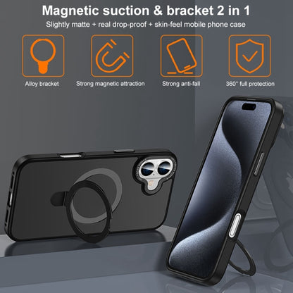 For iPhone 16 Plus Skin Feel MagSafe Magnetic Holder Phone Case(Purple) - iPhone 16 Plus Cases by buy2fix | Online Shopping UK | buy2fix