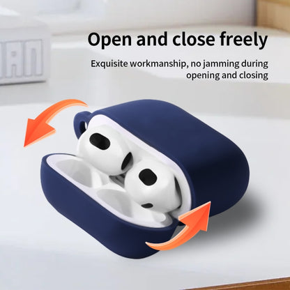 For AirPods 4 Silicone Earphone Protective Case with Hook(Lavender Grey) - For AirPods 4 by buy2fix | Online Shopping UK | buy2fix