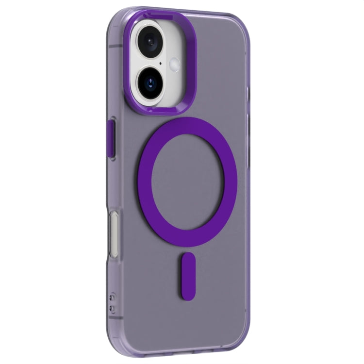 For iPhone 16 Candy Magsafe PC Hybrid TPU Phone Case(Purple) - iPhone 16 Cases by buy2fix | Online Shopping UK | buy2fix