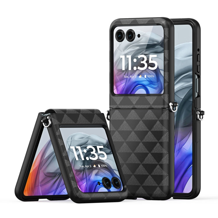 For Motorola Razr 50 DUX DUCIS Fitt Series TPU + PU Texture Full Cover Phone Case(Black) - Motorola Cases by DUX DUCIS | Online Shopping UK | buy2fix