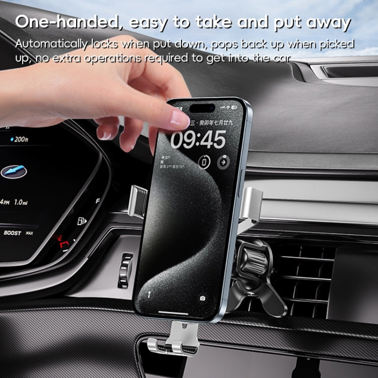 WEKOME WA-S58 K-Captain Metal Car Air Outlet Gravity Holder(Silver) - Car Holders by WK | Online Shopping UK | buy2fix