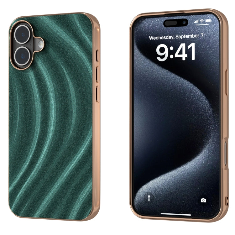 For iPhone 16 Nano Electroplating Galactic Pattern Protective Phone Case(Green) - iPhone 16 Cases by buy2fix | Online Shopping UK | buy2fix