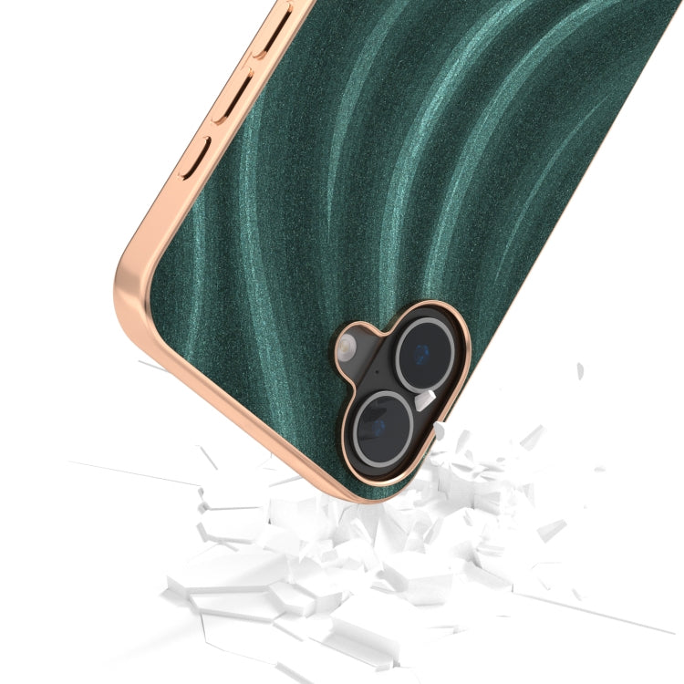 For iPhone 16 Nano Electroplating Galactic Pattern Protective Phone Case(Green) - iPhone 16 Cases by buy2fix | Online Shopping UK | buy2fix