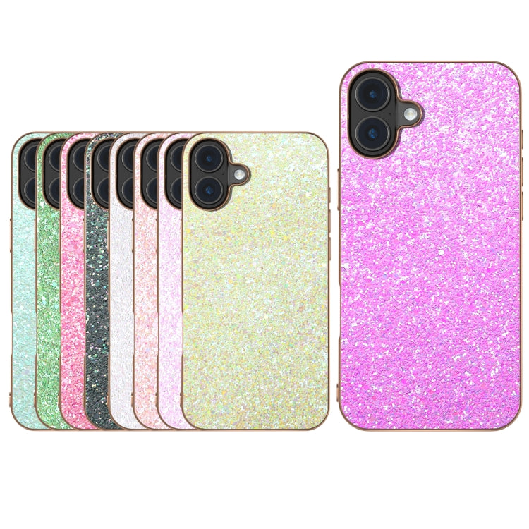 For iPhone 16 Plus Electroplating Frame Colorful Glitter Phone Case(White) - iPhone 16 Plus Cases by buy2fix | Online Shopping UK | buy2fix