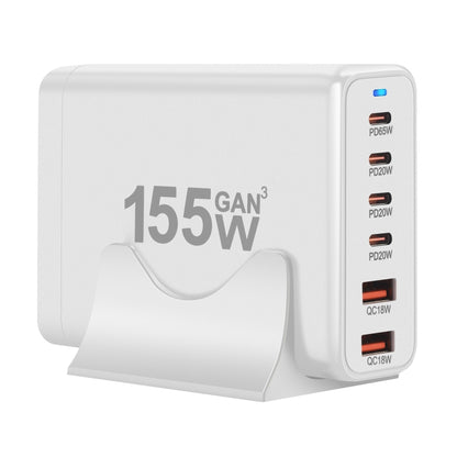 155W 4Type-C, 2USB 6-Ports Desktop Fast Charger, Plug Type:AU Plug(White) - Multifunction Charger by buy2fix | Online Shopping UK | buy2fix