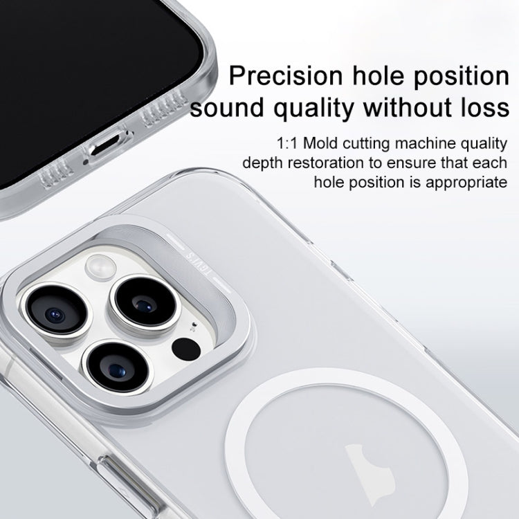 For iPhone 16 Pro Max TGVIS Stand Series MagSafe Phone Case with Lens Frame Holder(Transparent) - iPhone 16 Pro Max Cases by TGVIS | Online Shopping UK | buy2fix