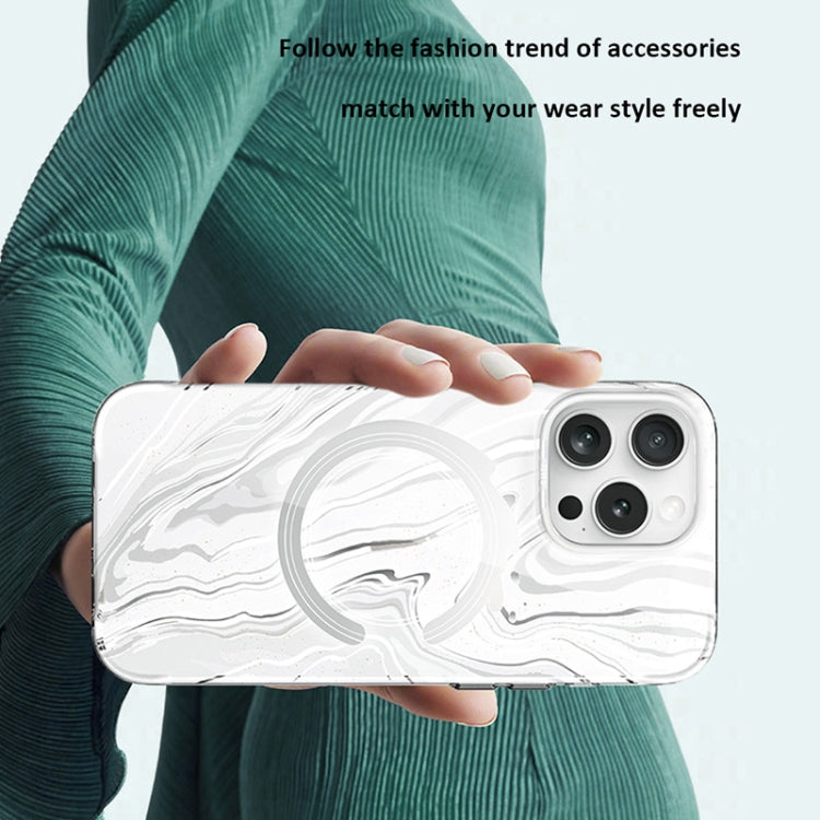 For iPhone 16 Plus TGVIS Grace Series MagSafe Magnetic Phone Case(Mirror Flower) - iPhone 16 Plus Cases by TGVIS | Online Shopping UK | buy2fix