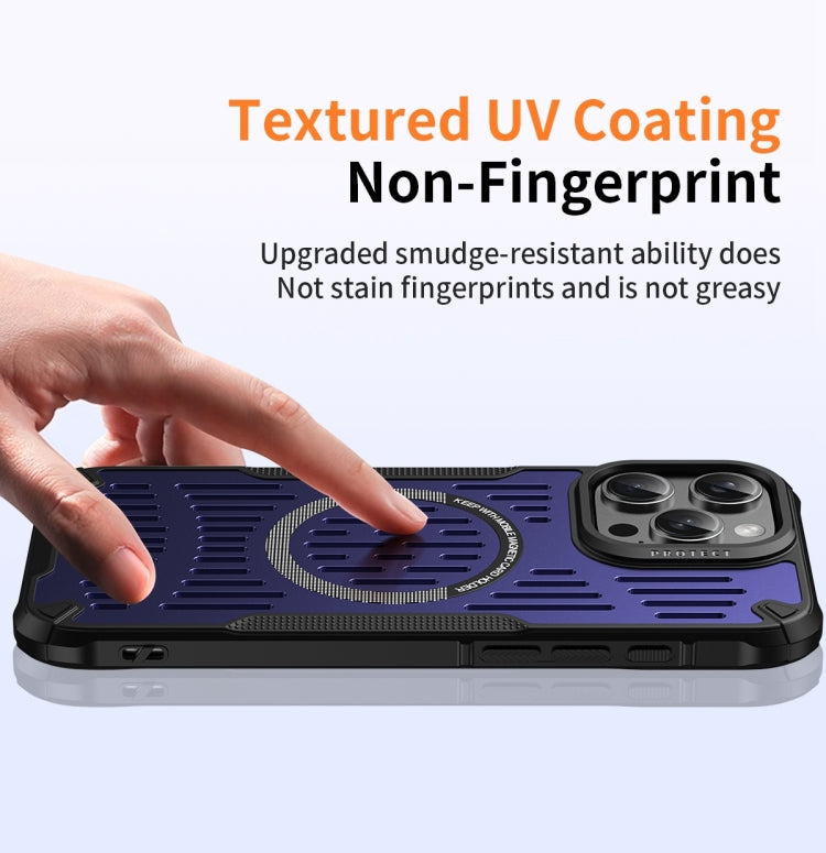 For iPhone 16 Ice Front Cooling MagSafe Magnetic Phone Case(Purple) - iPhone 16 Cases by buy2fix | Online Shopping UK | buy2fix