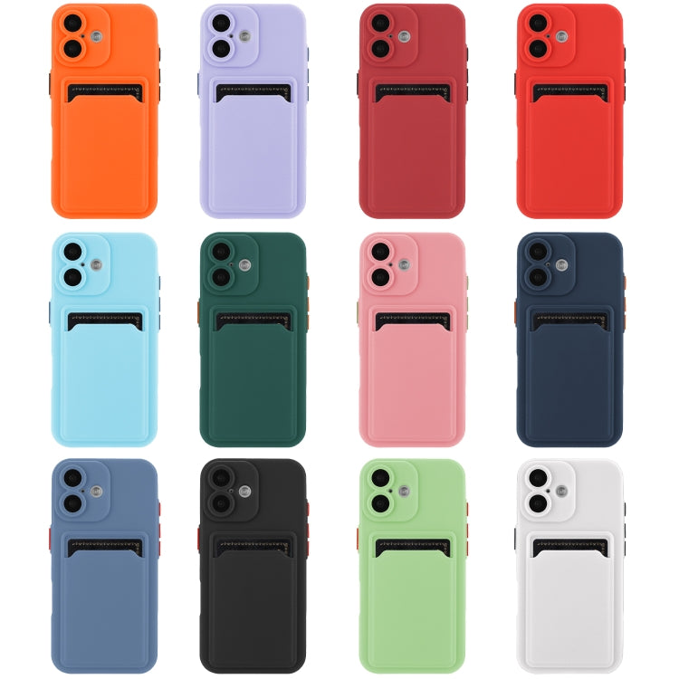 For iPhone 16 Skin Feel Card Contrast Color Button TPU Phone Case(Pink) - iPhone 16 Cases by buy2fix | Online Shopping UK | buy2fix