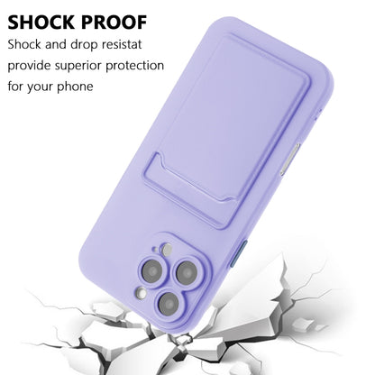 For iPhone 16 Pro Max Skin Feel Card Contrast Color Button TPU Phone Case(Purple) - iPhone 16 Pro Max Cases by buy2fix | Online Shopping UK | buy2fix