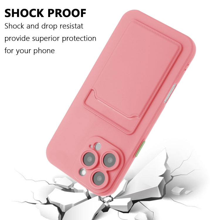 For iPhone 16 Pro Max Skin Feel Card Contrast Color Button TPU Phone Case(Pink) - iPhone 16 Pro Max Cases by buy2fix | Online Shopping UK | buy2fix