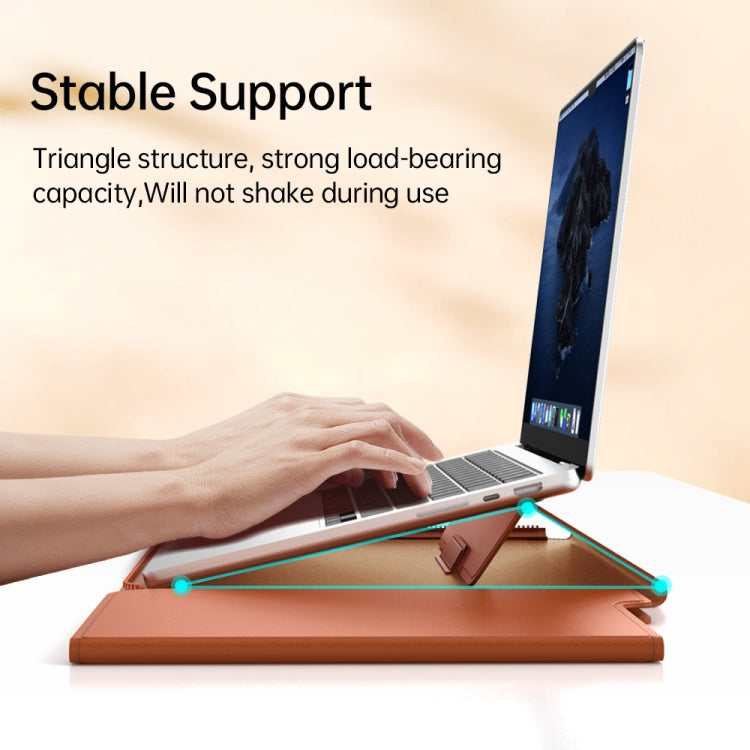 Multifunctional Laptop PU Magnetic Stand Split Liner Bag with Mouse Pad Function, Size:15 inch(Dark Blue) - 15 inch by buy2fix | Online Shopping UK | buy2fix