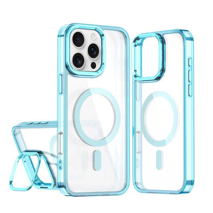 For iPhone 16 Pro Max Acrylic Camera Holder MagSafe Magnetic Phone Case(Blue) - iPhone 16 Pro Max Cases by buy2fix | Online Shopping UK | buy2fix