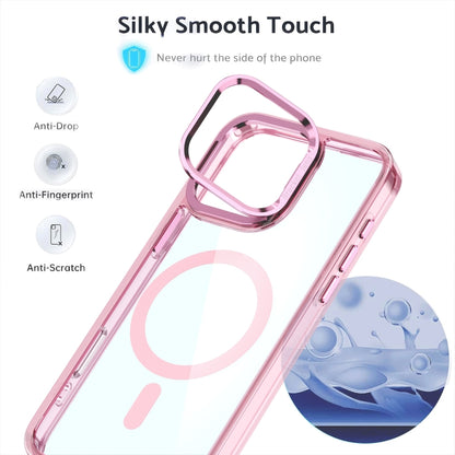 For iPhone 16 Plus Acrylic Camera Holder MagSafe Magnetic Phone Case(Pink) - iPhone 16 Plus Cases by buy2fix | Online Shopping UK | buy2fix