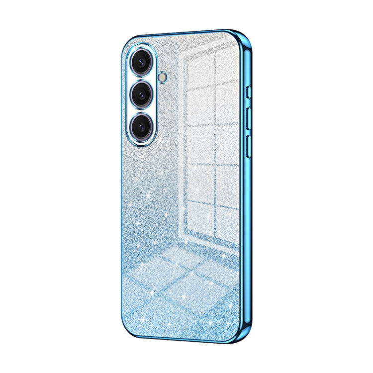 For Samsung Galaxy S25+ 5G Gradient Glitter Powder Electroplated Phone Case(Blue) - Galaxy S25+ 5G Cases by buy2fix | Online Shopping UK | buy2fix