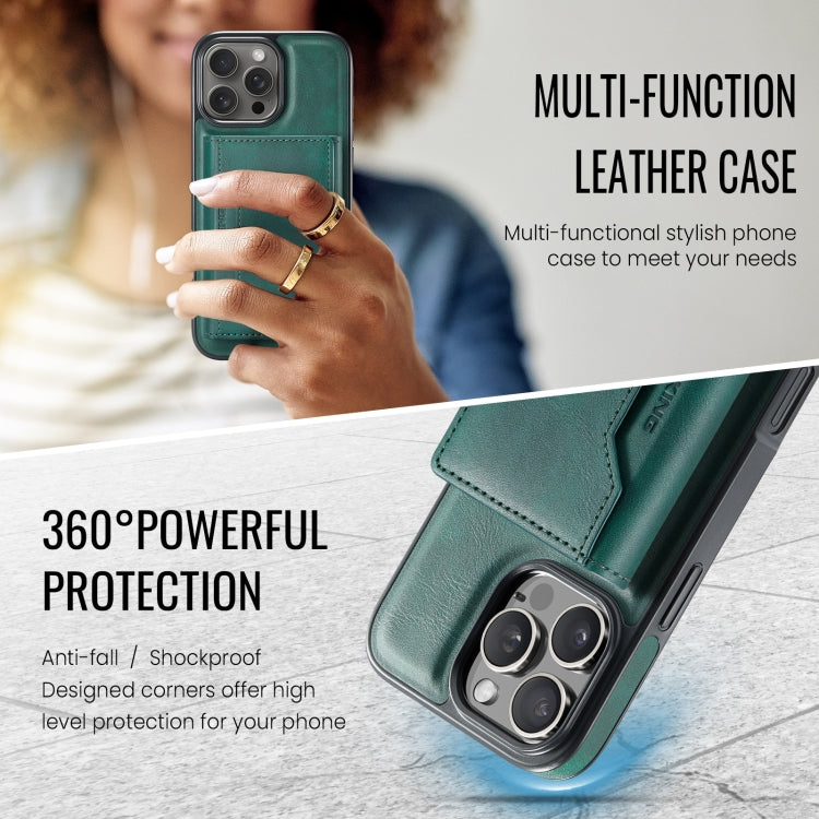 For iPhone 16 Pro Max DG.MING MAGKING-K2 Series MagSafe RFID Card Bag Detachable Phone Case(Green) - iPhone 16 Pro Max Cases by DG.MING | Online Shopping UK | buy2fix