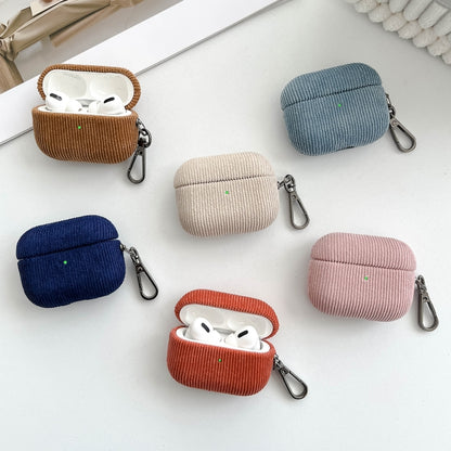 For AirPods Pro 2 Corduroy Cloth Pattern Earphone Protective Case(Khaki) - For AirPods Pro 2 by buy2fix | Online Shopping UK | buy2fix