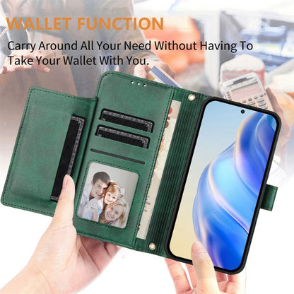 For Motorola Moto G Power 5G 2024 Multi-Card Slots Zipper Wallet Leather Phone Case(Green) - Motorola Cases by buy2fix | Online Shopping UK | buy2fix