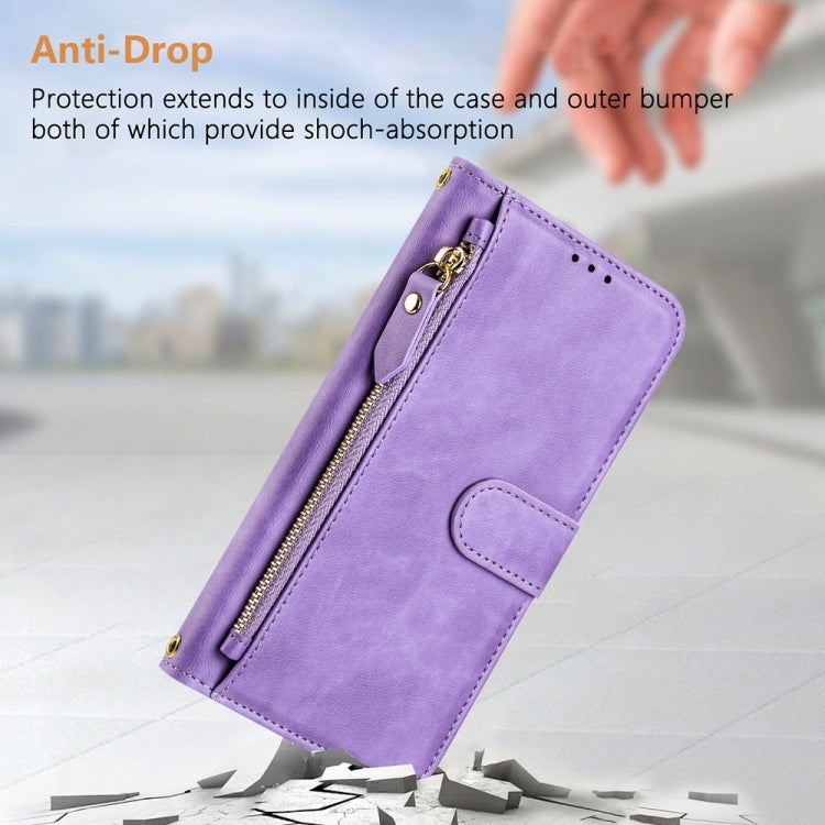 For Motorola Moto G Stylus 5G 2024 Multi-Card Slots Zipper Wallet Leather Phone Case(Purple) - Motorola Cases by buy2fix | Online Shopping UK | buy2fix