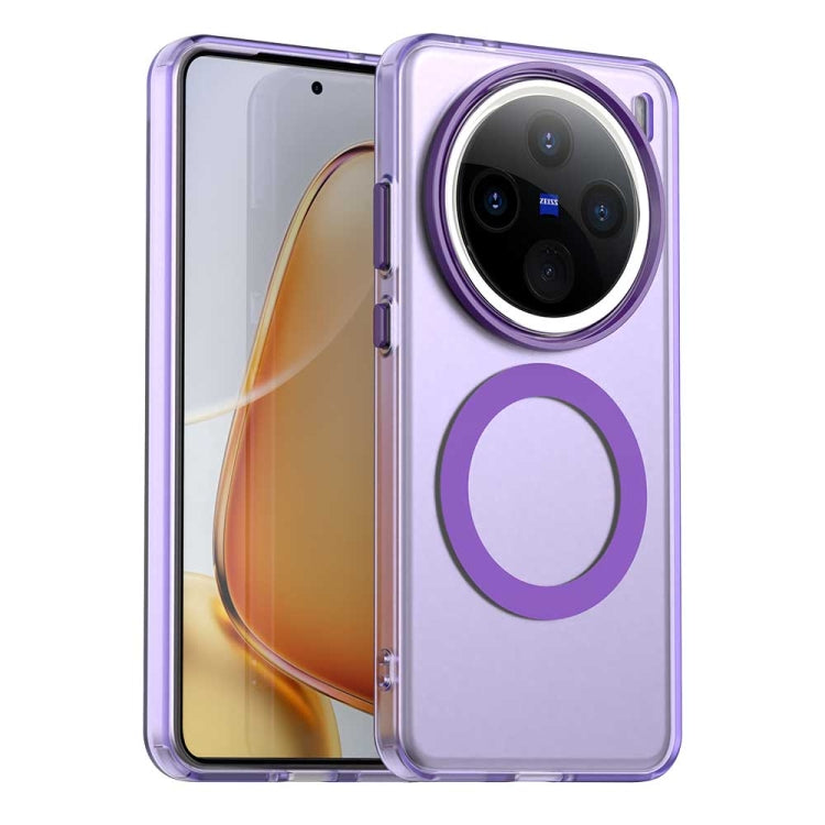 For vivo X200 Pro Candy Magsafe PC Hybrid TPU Phone Case(Purple) - X200 Pro Cases by buy2fix | Online Shopping UK | buy2fix