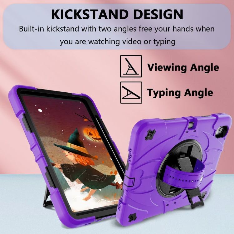 For iPad Air 11 2024 / 10.9 2022 Bat Hand Grip Turntable Stand Tablet Case(Purple Black) - iPad Air 11 2024 Cases by buy2fix | Online Shopping UK | buy2fix