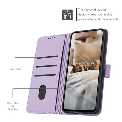 For Tecno Spark Go 2024 4G Embossed Kitten Phone Leather Case with Lanyard(Purple) - Tecno Cases by buy2fix | Online Shopping UK | buy2fix