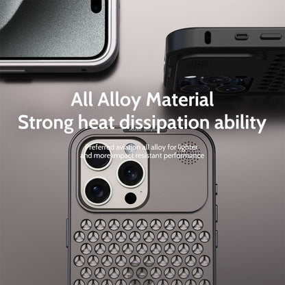 For iPhone 16 Pro R-JUST RJ58 Aromatherapy Metal Cooling Phone Case(Black) - iPhone 16 Pro Cases by R-JUST | Online Shopping UK | buy2fix