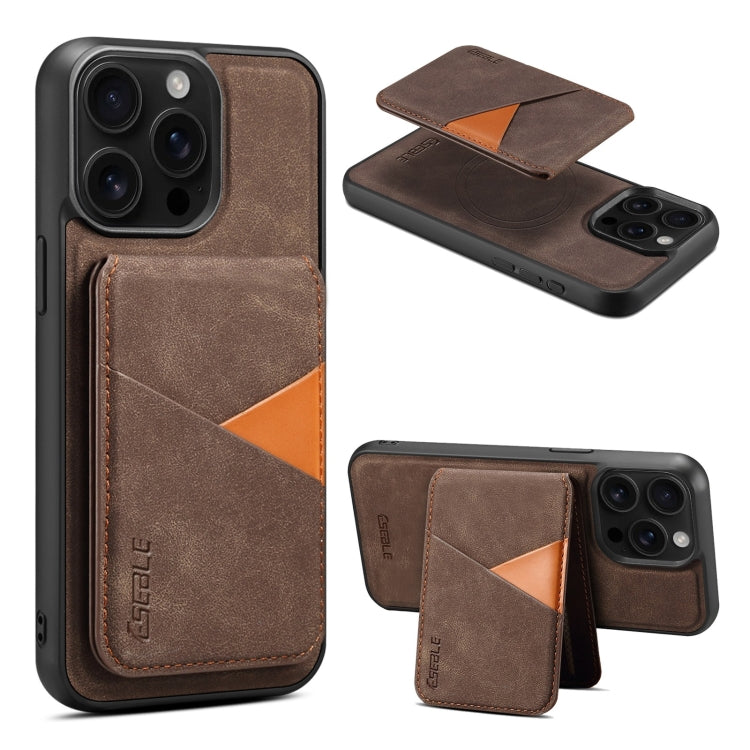 For iPhone 16 Pro ESEBLE E2 Retro Texture Card Slots MagSafe RFID Leather Case(Coffee) - iPhone 16 Pro Cases by ESEBLE | Online Shopping UK | buy2fix