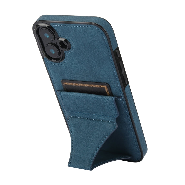 For iPhone 16 Ultra-thin Shockproof Phone Protective Case with Holder(Blue) - iPhone 16 Cases by buy2fix | Online Shopping UK | buy2fix