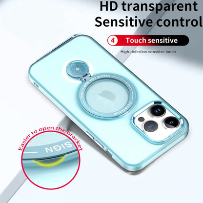 For iPhone 16 Pro Rotation Holder MagSafe Phone Case(Blue) - iPhone 16 Pro Cases by buy2fix | Online Shopping UK | buy2fix