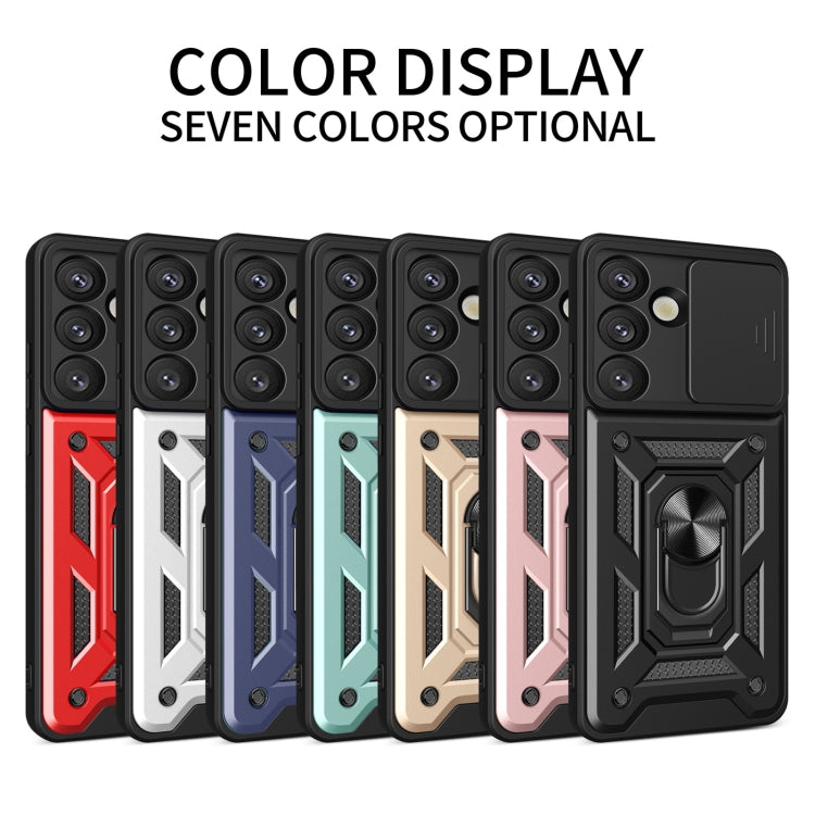 For Samsung Galaxy S25 5G Sliding Camera Cover Design TPU+PC Phone Case(Rose Gold) - Galaxy S25 5G Cases by buy2fix | Online Shopping UK | buy2fix