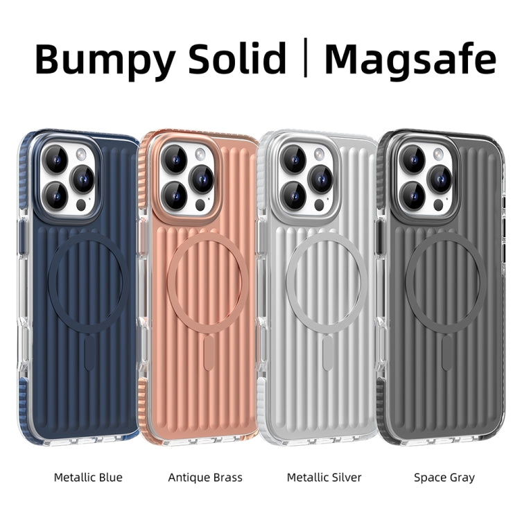 For iPhone 16 Pro Max Mutural Corrugated Texture Magsafe Magnetic Shockproof Phone Case(Dark Grey) - iPhone 16 Pro Max Cases by Mutural | Online Shopping UK | buy2fix