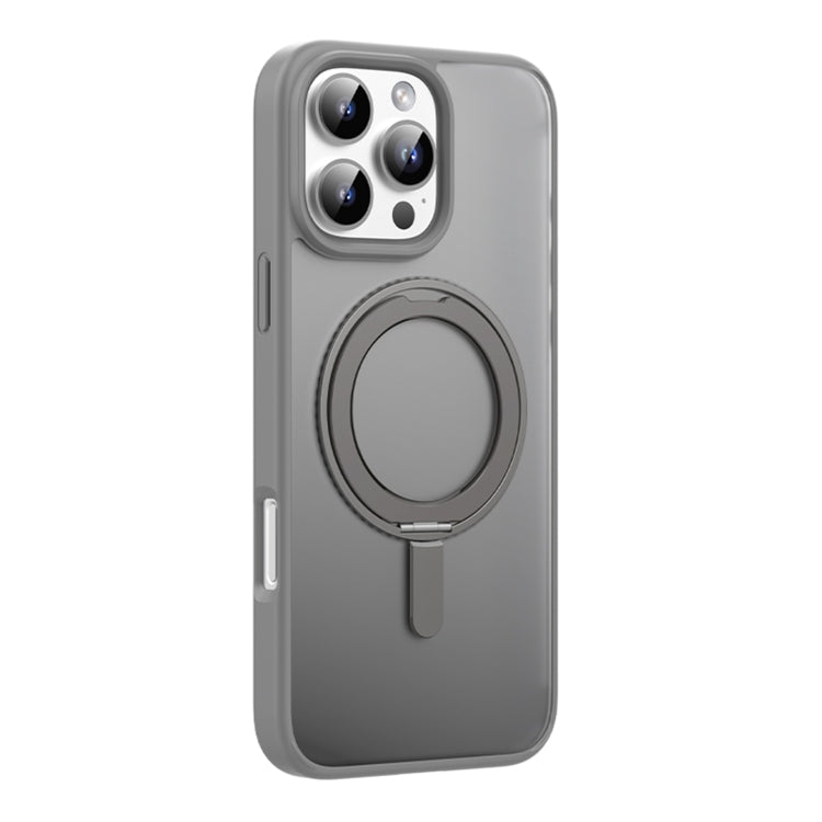 For iPhone 16 Pro Max Mutural Armor Series MagSafe Magnetic Holder Phone Case(Grey) - iPhone 16 Pro Max Cases by Mutural | Online Shopping UK | buy2fix