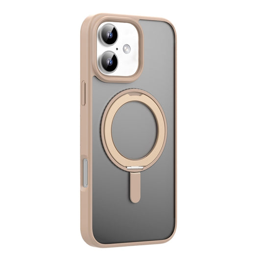 For iPhone 16 Mutural Armor Series MagSafe Magnetic Holder Phone Case(Desert Gold) - iPhone 16 Cases by Mutural | Online Shopping UK | buy2fix