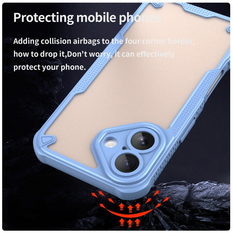 For iPhone 16 Plus Armor Glaze PC Hybrid TPU Phone Case(Blue) - iPhone 16 Plus Cases by buy2fix | Online Shopping UK | buy2fix