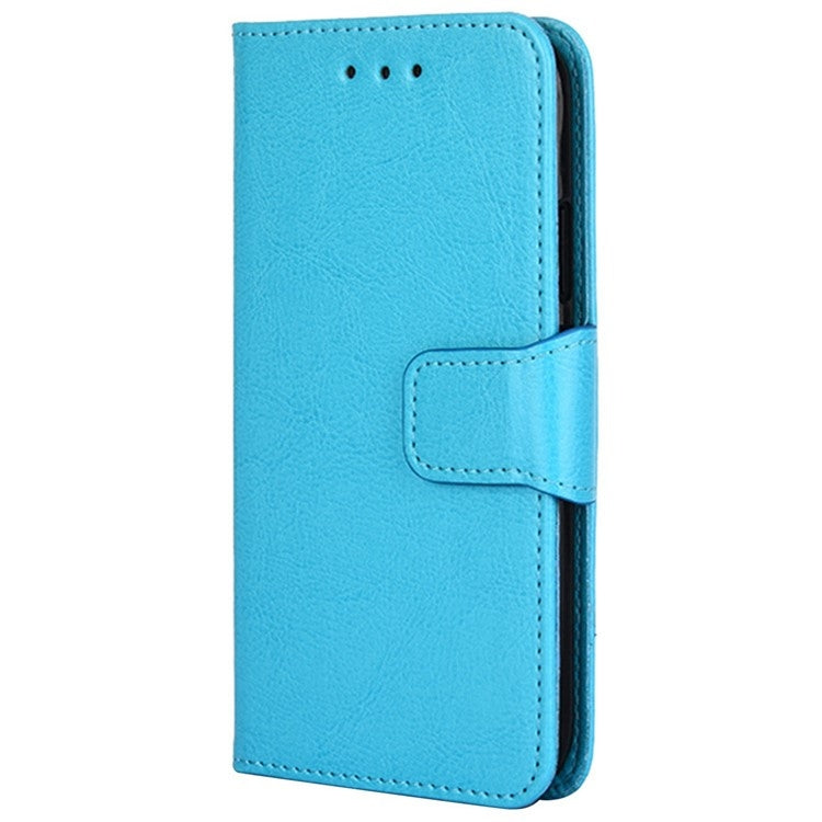 For iPhone 16 Crystal Texture Leather Phone Case(Sky Blue) - iPhone 16 Cases by buy2fix | Online Shopping UK | buy2fix