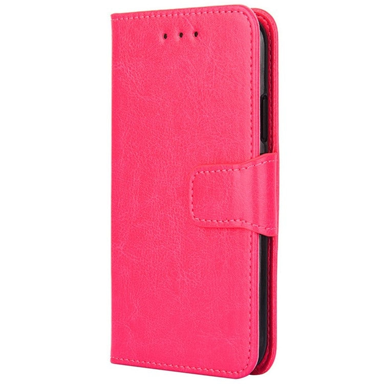 For iPhone 16 Crystal Texture Leather Phone Case(Rose Red) - iPhone 16 Cases by buy2fix | Online Shopping UK | buy2fix