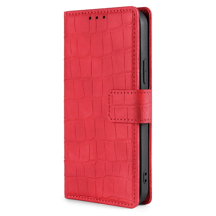 For iPhone 16 Pro Skin Feel Crocodile Magnetic Clasp Leather Phone Case(Red) - iPhone 16 Pro Cases by buy2fix | Online Shopping UK | buy2fix