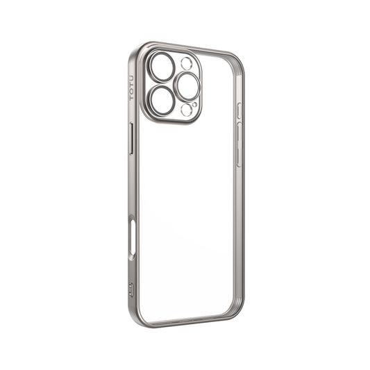 For iPhone 16 Pro Max TOTU PC-2 Soft Jane Series Electroplated TPU Phone Case with Lens Film(Titanium) - iPhone 16 Pro Max Cases by TOTUDESIGN | Online Shopping UK | buy2fix