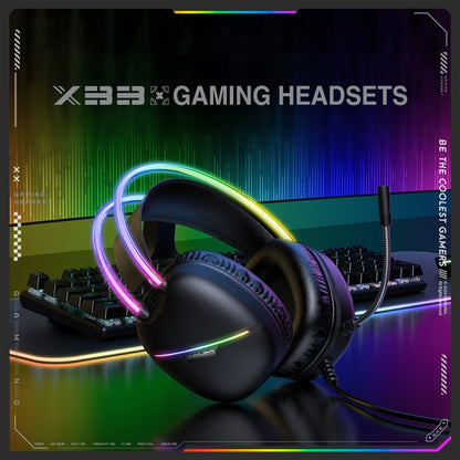 ONIKUMA X33 Head-mounted RGB Light E-Sports Gaming Headset, Cable Length: 2m(Black) - Multimedia Headset by ONIKUMA | Online Shopping UK | buy2fix