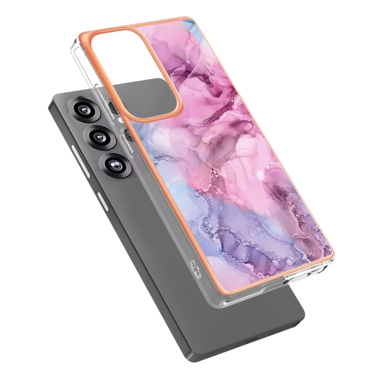 For Samsung Galaxy S25 Ultra 5G Electroplating Marble Dual-side IMD Phone Case(Pink 013) - Galaxy S25 Ultra 5G Cases by buy2fix | Online Shopping UK | buy2fix