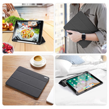 For iPad 9.7 inch(2017)/9.7 inch(2018)/iPad 6 DUX DUCIS Domo Series Horizontal Flip Magnetic PU Leather Case with Three-folding Holder & Pen Slot(Black) - iPad 9.7 (2018) & (2017) Cases by DUX DUCIS | Online Shopping UK | buy2fix